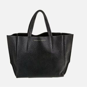 Elegant Black Leather Tote Bag